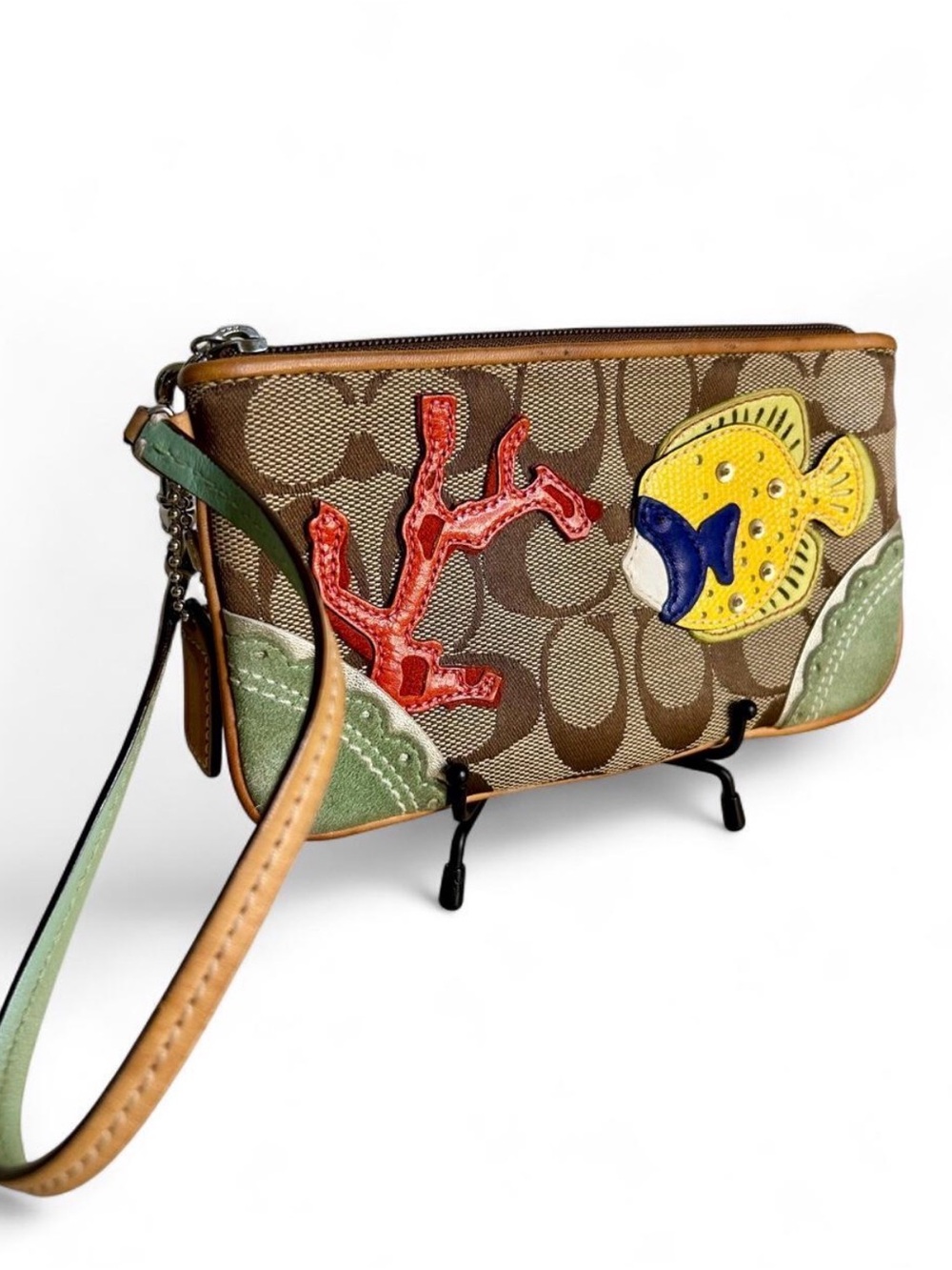 Coach Vintage Coral Fish UnderThe Sea Wristlet